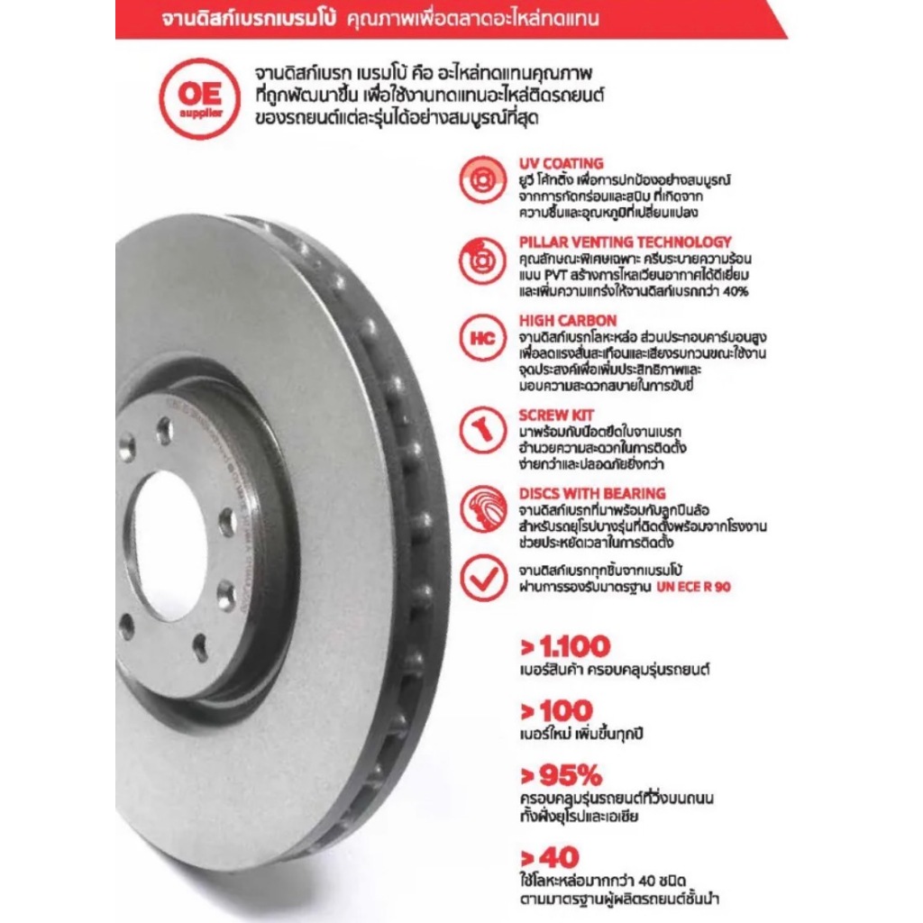 Brembo จานเบรคหน้า-หลัง #BMW X1 E84 (18i 20d) (HC)/บีเอ็มดับบลิว