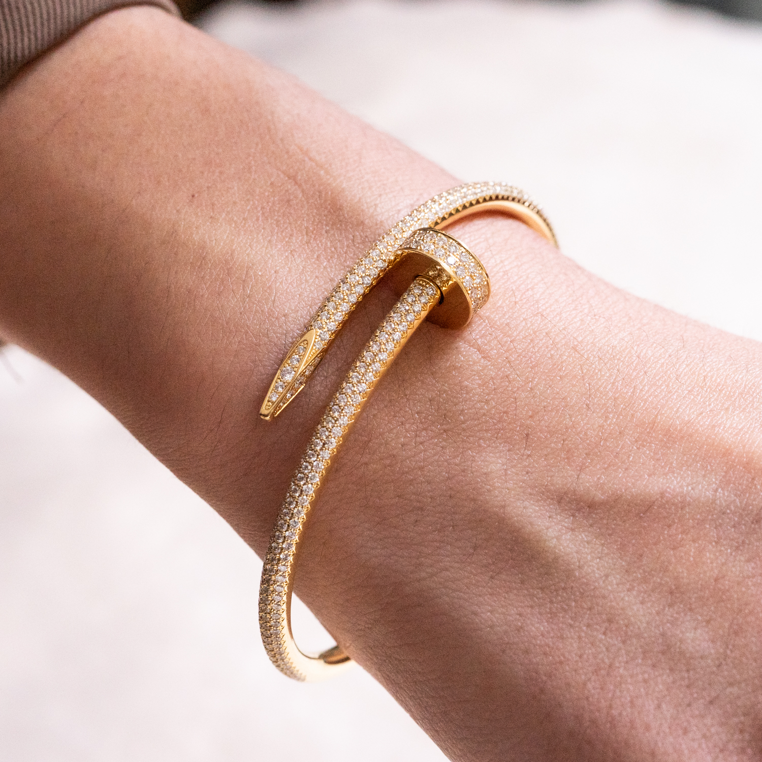 **Sold** แหวน Cartier Juste Un Clou Bracelet with Pave Diamond ทองคำ18K ไซส์ 16# (Used) +กล่องและการ์ดไทย2022