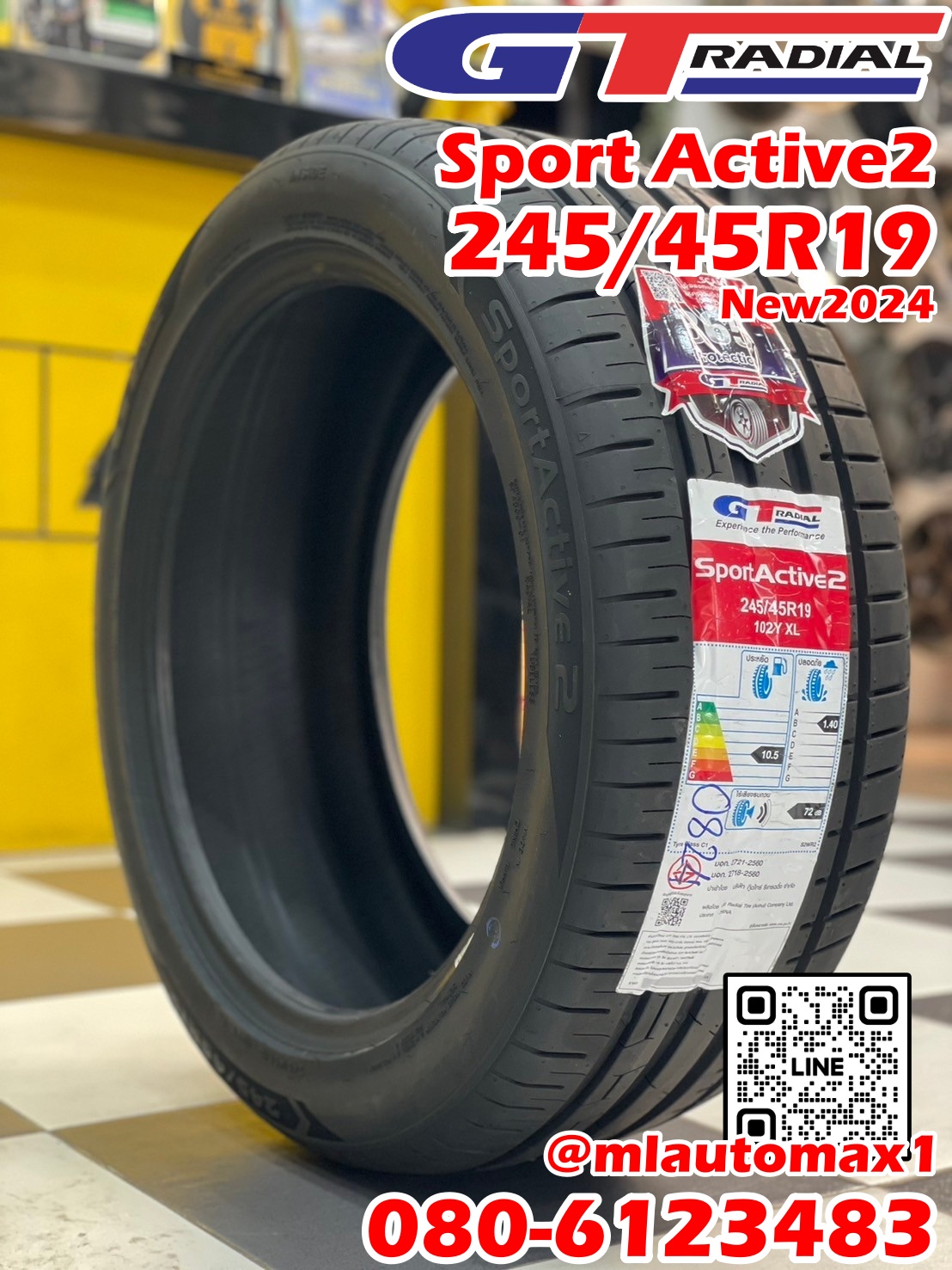 🔥🔥GT RADIAL SPORT Active2 245/45R19 ยางใหม่ปี2024🔥🔥
