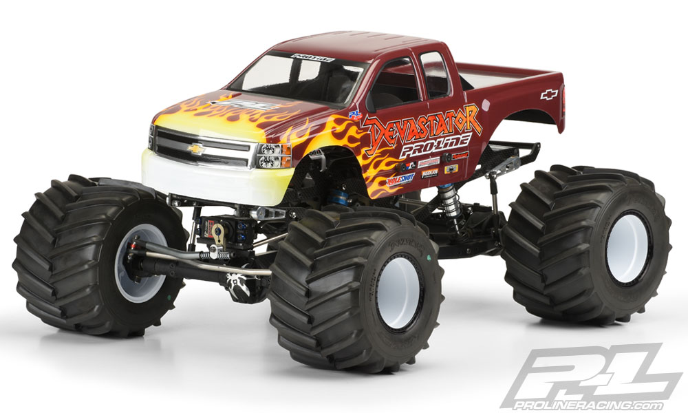 PRO-3229-00 Clear Body, 2007 Chevy Silverado Extended Cab Monster Truck: 1/10 Savage, Revo, T-Maxx