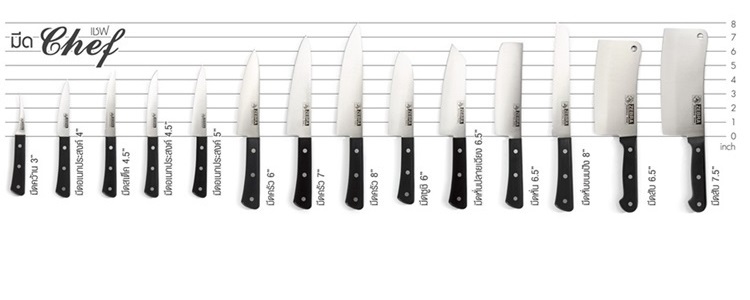 100222 มีดครัว Chef 6 นิ้ว ตราหัวม้าลาย