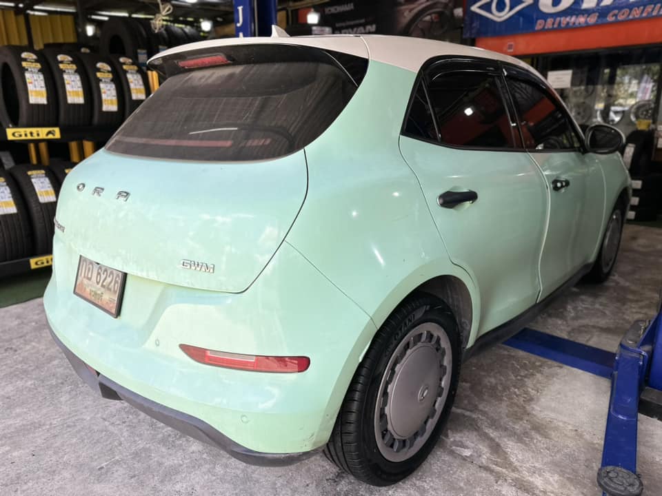 🚘 #ORA_GOODCAT #เปลี่ยนยาง #ยางรถไฟฟ้า 🛞 ￼#OTANI #KN1000 215/55R17