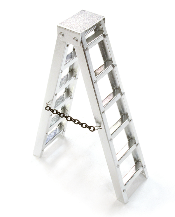 INT-C26550SILVER Realistic Scale Step Ladders for Rock Crawlers (Ladders Height = 3.75 inch)