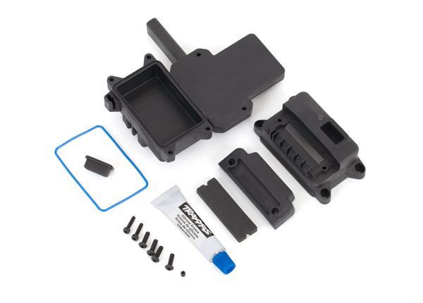 9624 Box, receiver (sealed) w/ ESC mount/ receiver box cover/ access plug/ foam pads/ silicone grease/ 2.5x10 CS (2)/ 3x10 BCS (1)