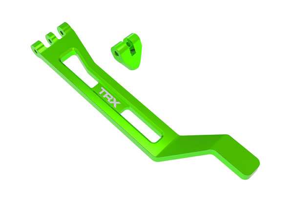 10726-GRN Battery hold-down, hold-down post (green-anodized 6061-T6 aluminum)/ 3x15mm BCS (with threadlock) (1)