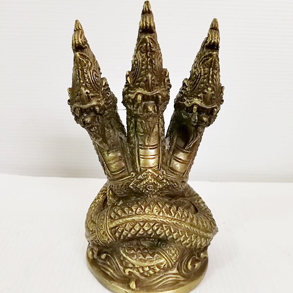 พญานาคสามเศียร 5 นิ้วครึ่ง เนื้อทองเหลือง