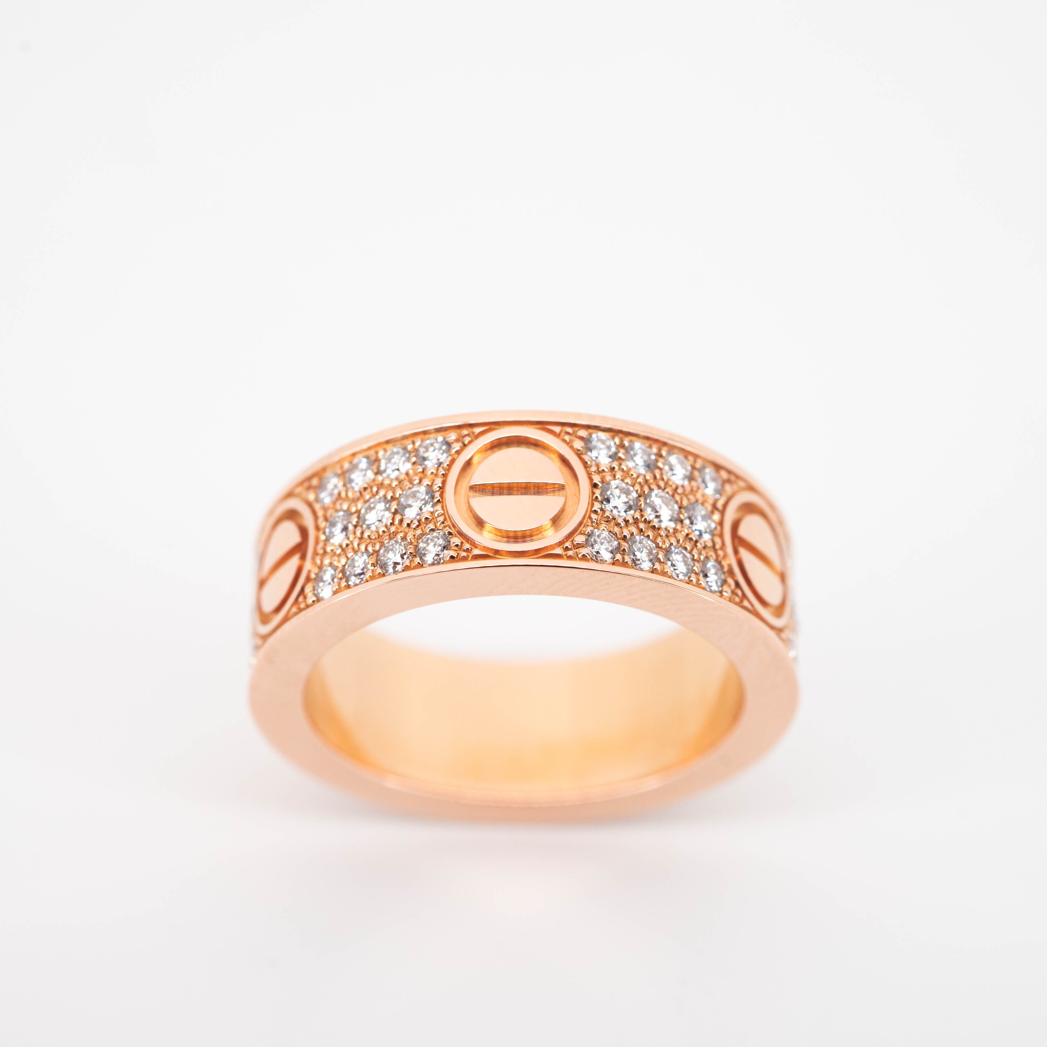 ** Sold ** แหวน Cartier Love Ring, Diamond-Paved ทองชมพู18K ไซส์ 50# (Used) +กล่องและการ์ด