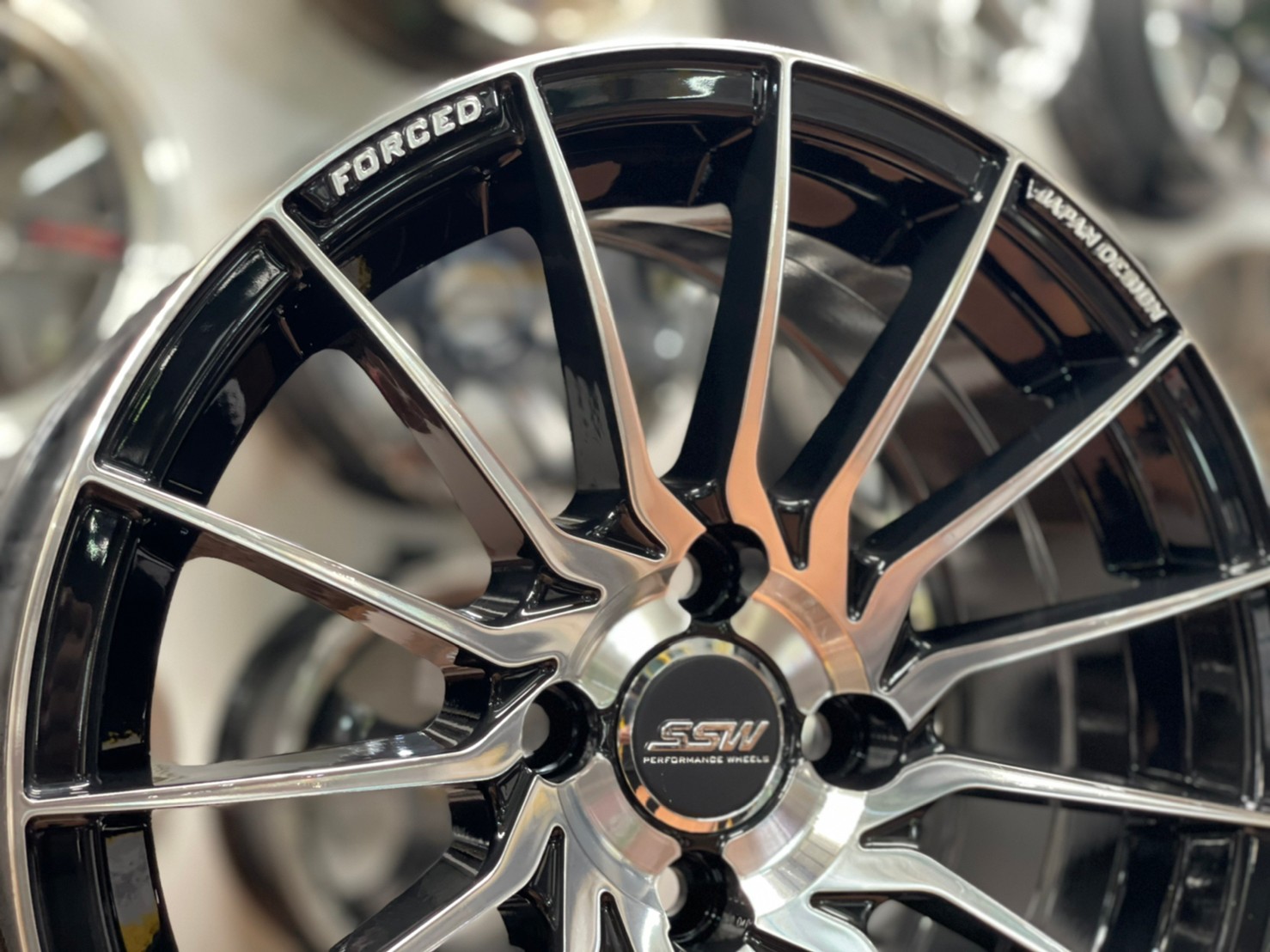 ล้อแม็กซ์ขอบ15 SSW S355 ขอบ15 กว้าง7 ออฟ35 4รู100 สีดำหน้าเงา(FP/BK)