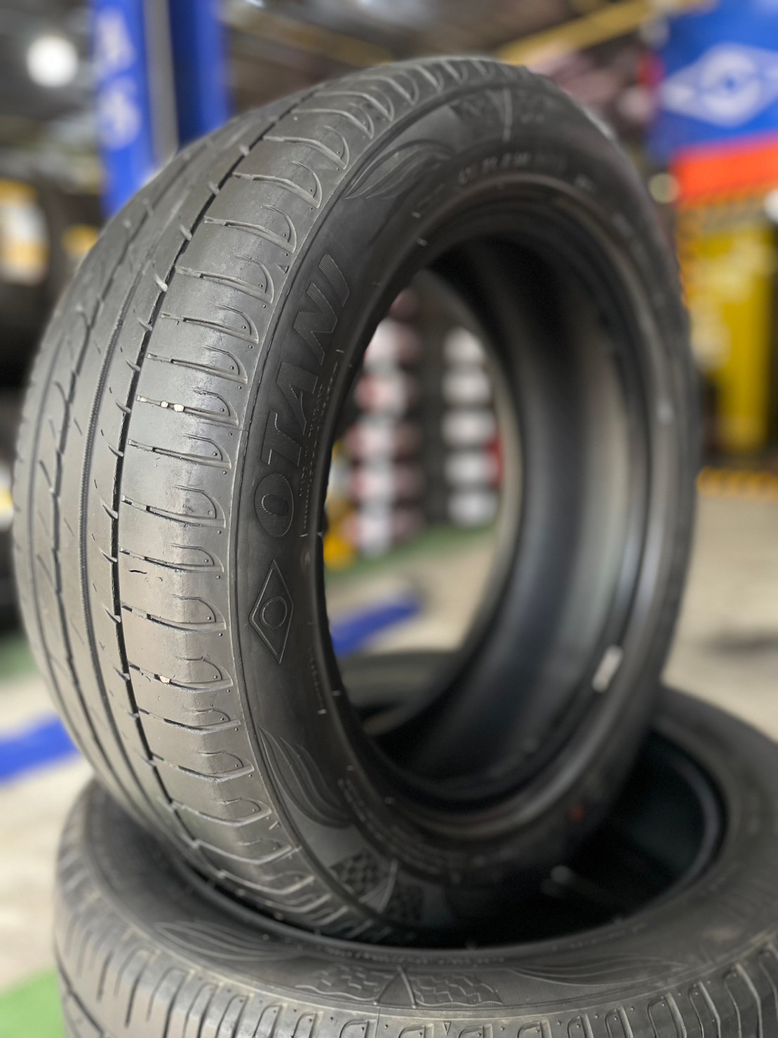 ยางมือสอง OTANI EK1000 195/55R15 ยางสภาพพร้อมใช้ยาง ยางปี20