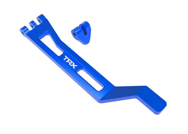 10726-BLUE Battery hold-down, hold-down post (blue-anodized 6061-T6 aluminum)/ 3x15mm BCS (with threadlock) (1)