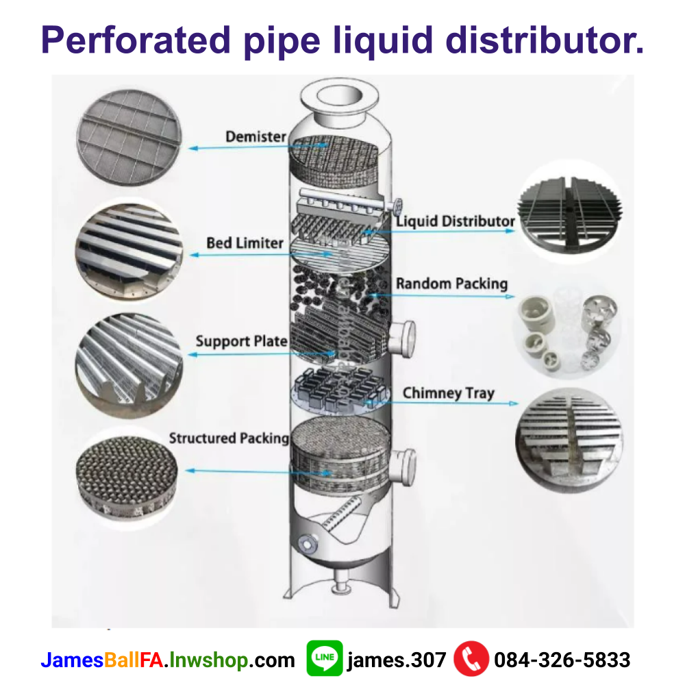 Perforated pipe liquid distributor.