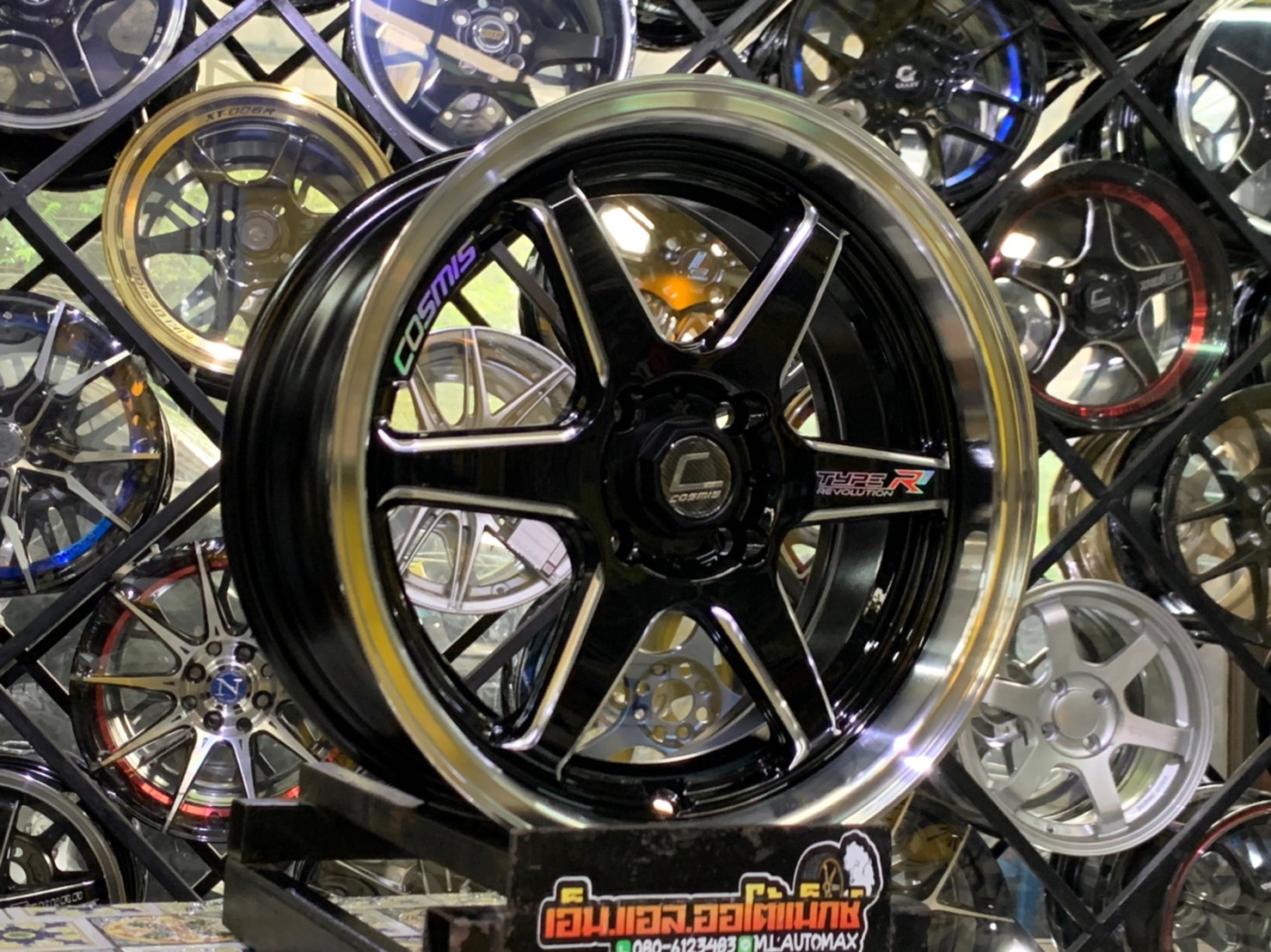 ล้อแม็กซ์ใหม่ขอบ15 #COSMIS TYPE-R 4รู100 กว้าง7 ออฟ35
