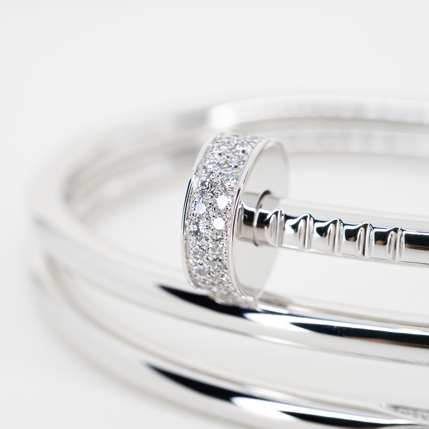 **Sold**กำไล Cartier Juste Un Clou Double Bracelet, Pave ทองขาว18K ไซส์16 (Used) +กล่องและการ์ด2021Shopไทย