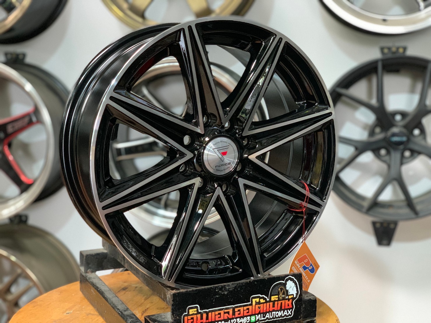 ล้อแม็กใหม่ ล้อแท้ Force Model VIVID8_ARACH ขอบ15 กว้าง6.5 ขนาด4รู100และ4รู114.3 ออฟ40 ล้อลายVIP สวยหรู