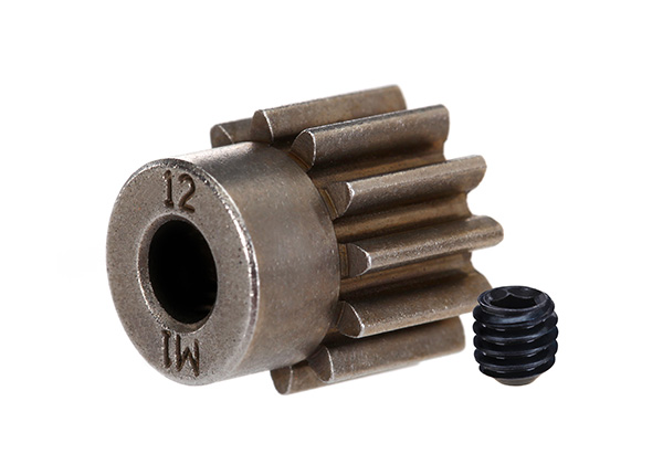 6485X Gear, 12-T pinion (1.0 metric pitch) (fits 5mm shaft)/ set screw (for use only with steel spur gears)