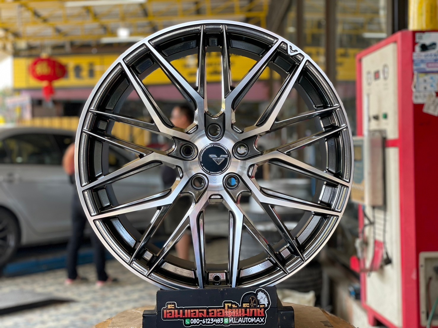 ล้อแม็กซ์ VorsteinerVFF107 (MF-1202) ล้อแม็กซ์ใหม่ขอบ19 หน้า 8.5 ET38 5x113 หลัง 9.5 ET38 5x113 สีดำขอบเงา (HBFP)