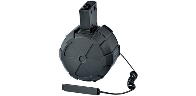 MC-239 ICS ELECTRIC DRUM MAGAZINE-BK (INCL. M4 MAGAZINE ADAPTOR) ความจุ 2,000 นัด