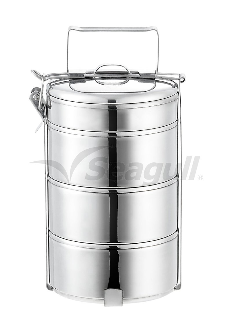 100350185 ปิ่นโตสเตนเลส 18 ซม. 5 ชั้น ตราซีกัล (นกนางนวล)