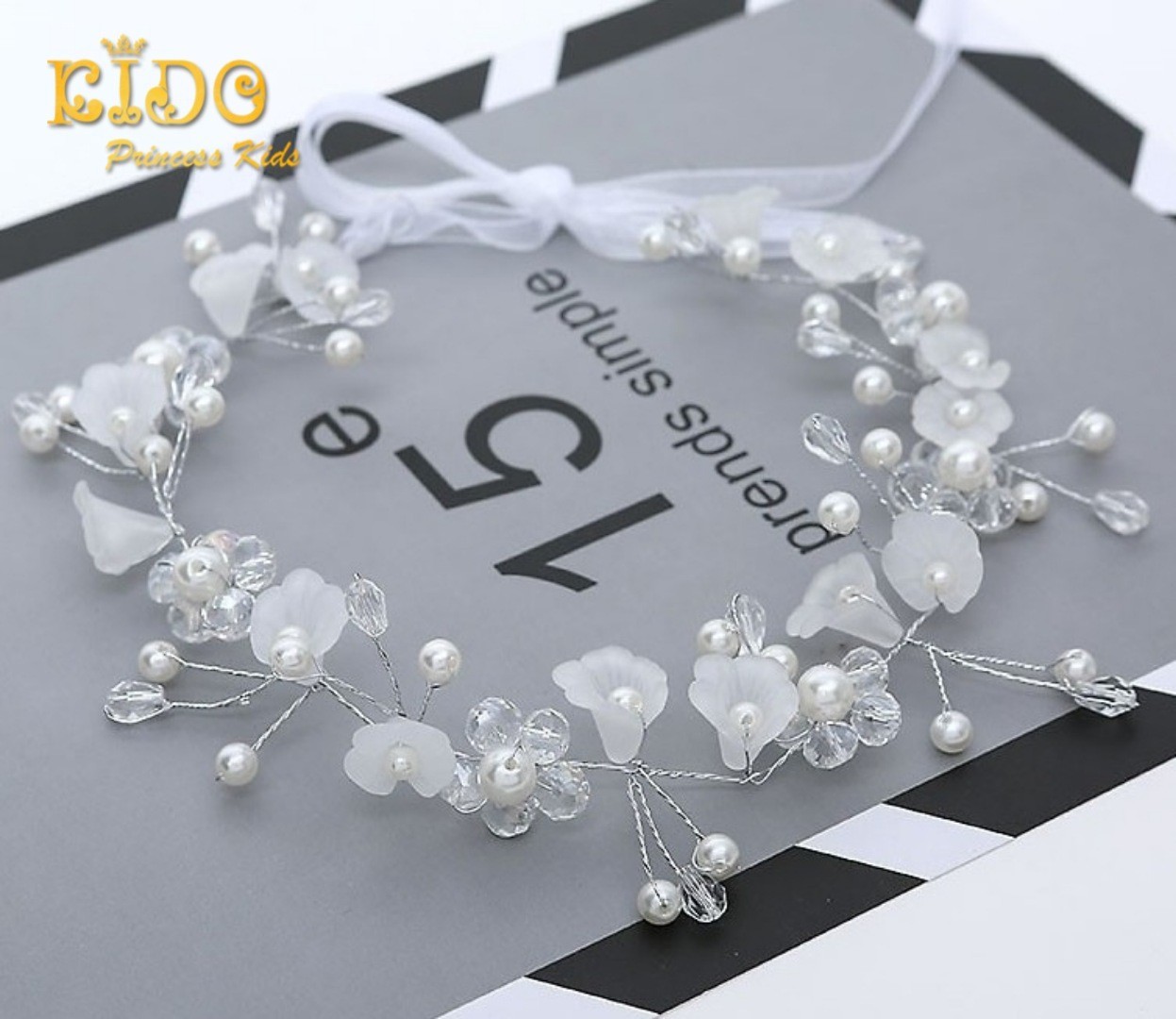 คาดผมเด็ก(หน้าร้านอยู่รัชดา)KF615เส้นคาด ติด ผม ดอกไม้คลิสตัล