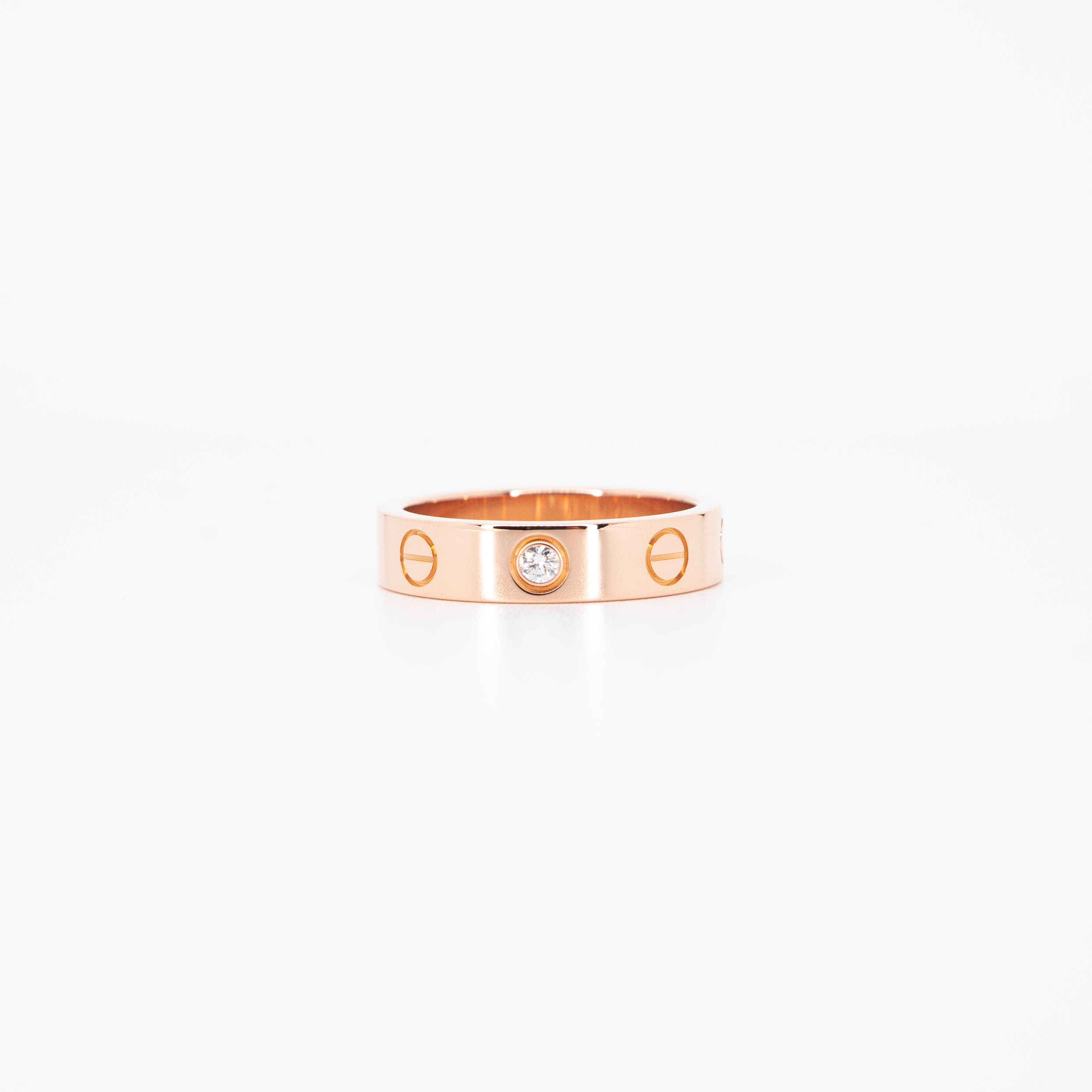 แหวน Cartier Love band 1Diamond ทองชมพู18K ไซส์ 47# (Used)