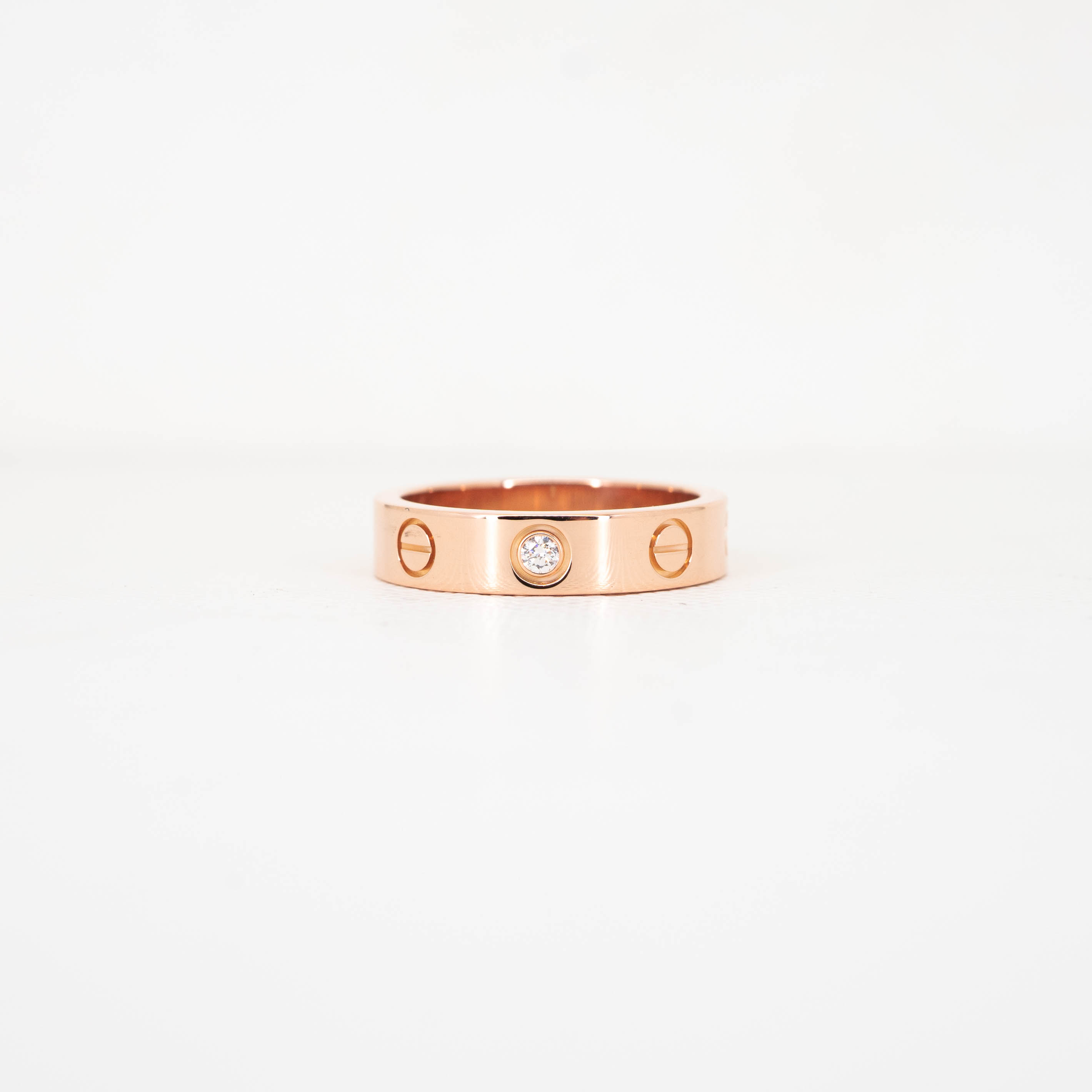 แหวน Cartier Love band 1Diamond ทองชมพู18K ไซส์ 47# (Used)