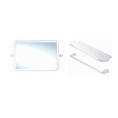 PREMA PM901 กระจกชุด พาโลมา+หิ้ง+ราว(ครึ่งชุด) สีขาว