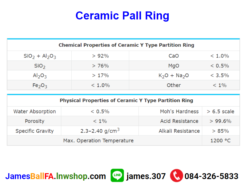 Ceramic Pall Ring แหวนโลหะแหวนพอล
