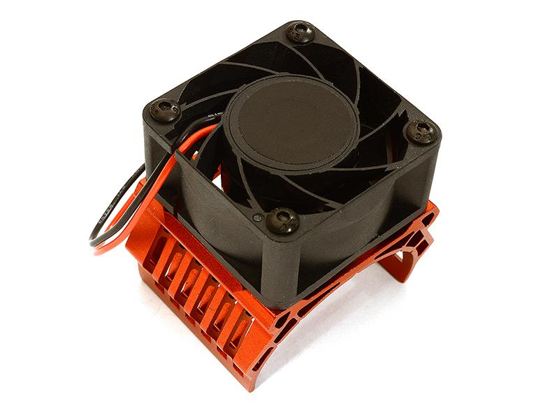 INT-C28604RED 42mm Motor Heatsink+40x40mm Cooling Fan 17k rpm for 1/10 Summit & E-Revo