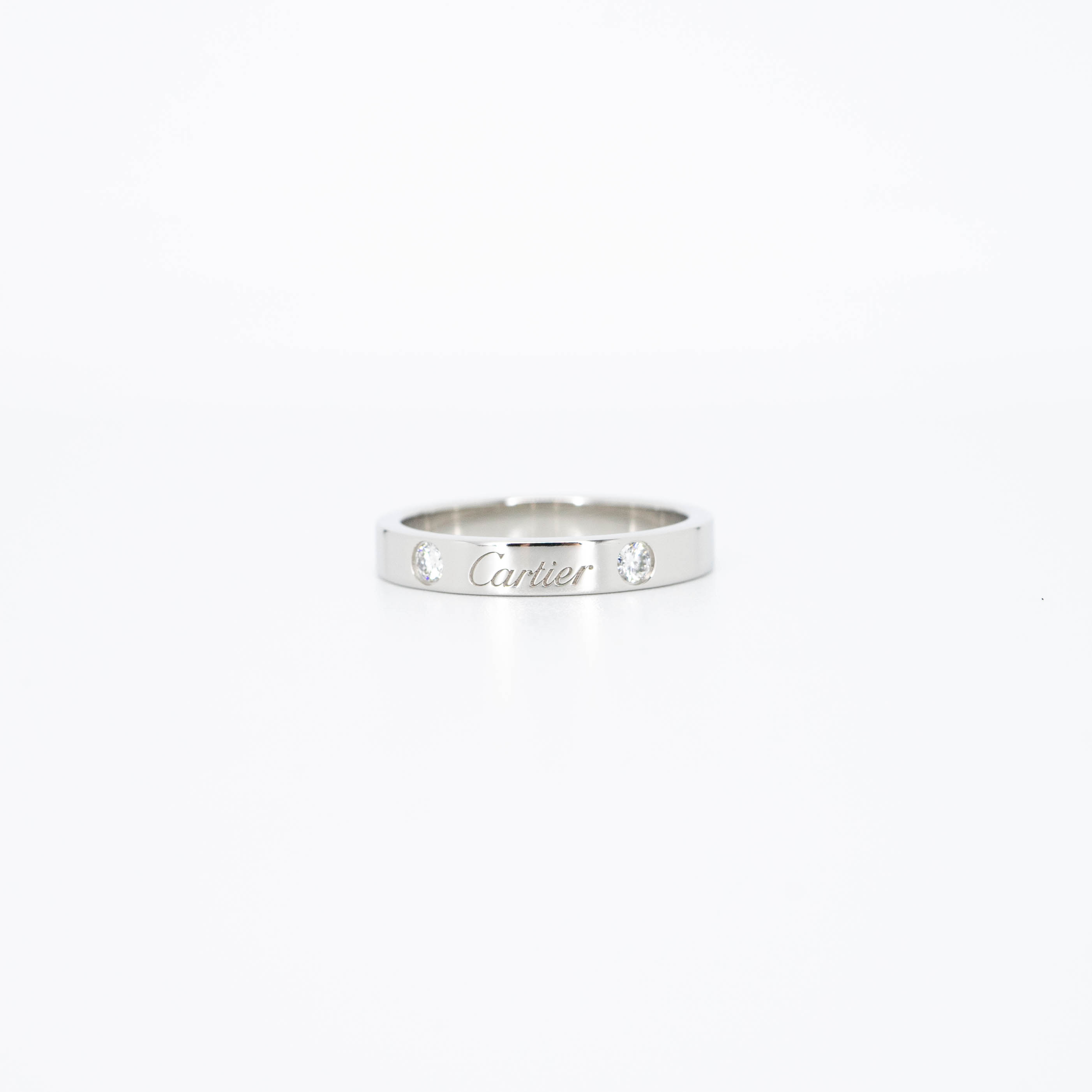 แหวน Cartier C De Cartier Band with 2Diamonds Platinum950 ไซส์ 50# (Used) +กล่องและการ์ด2021