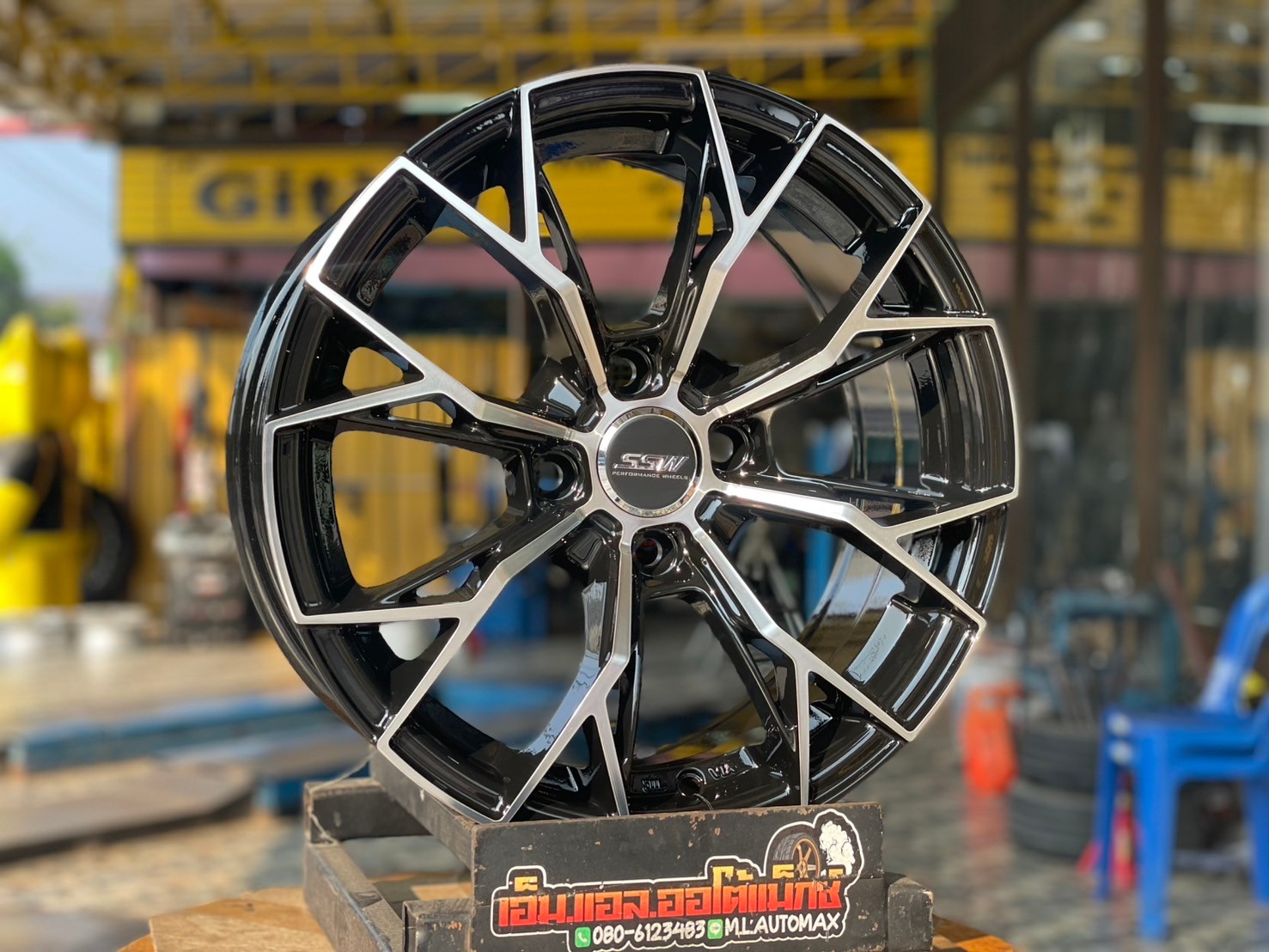 ล้อแม็กซ์ใหม่ขอบ15 สวยหรู สีดำเงากลึงหน้า SSW389 15x6.5 ET35 4x100