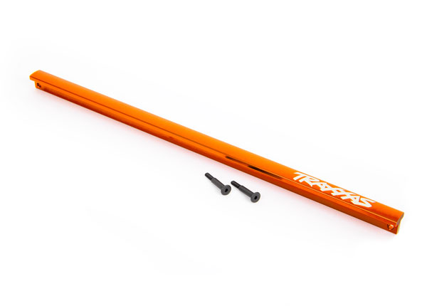 9523T Chassis brace (T-Bar), 6061-T6 aluminum (orange-anodized)/ 3x16 SS (2)