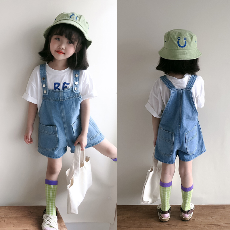 เอี้ยมยีนส์เด็ก kesorn shop รหัส011-18 เอี๊ยมกางเกงยีนส์เด็ก แฟชั่นสไตล์ฤดูร้อน เสื้อผ้าเด็กน่ารักๆ อินเทรนด์สำหรับน้อง 2-8 ปีโดยประมาณ