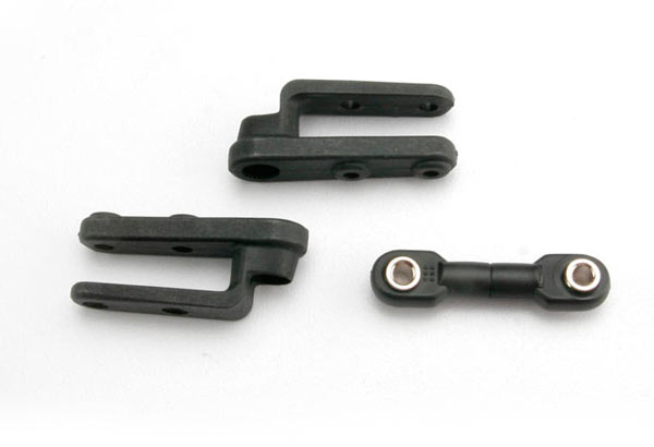 3968 Servo horns, steering (2)/ steering link (3x12mm threaded rod (1)/ rod ends (2)/ hollow balls (2)