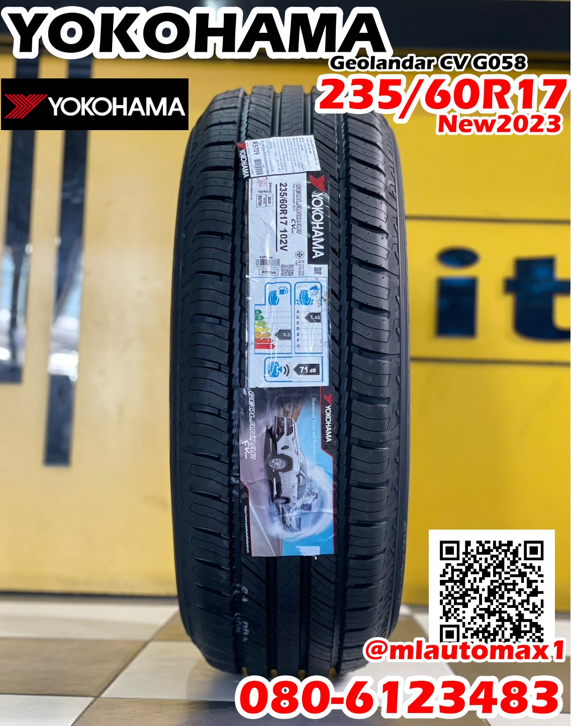 ยางใหม่ YOKOHAMA Geolandar CV G058 235/60R17 ยางปี2023