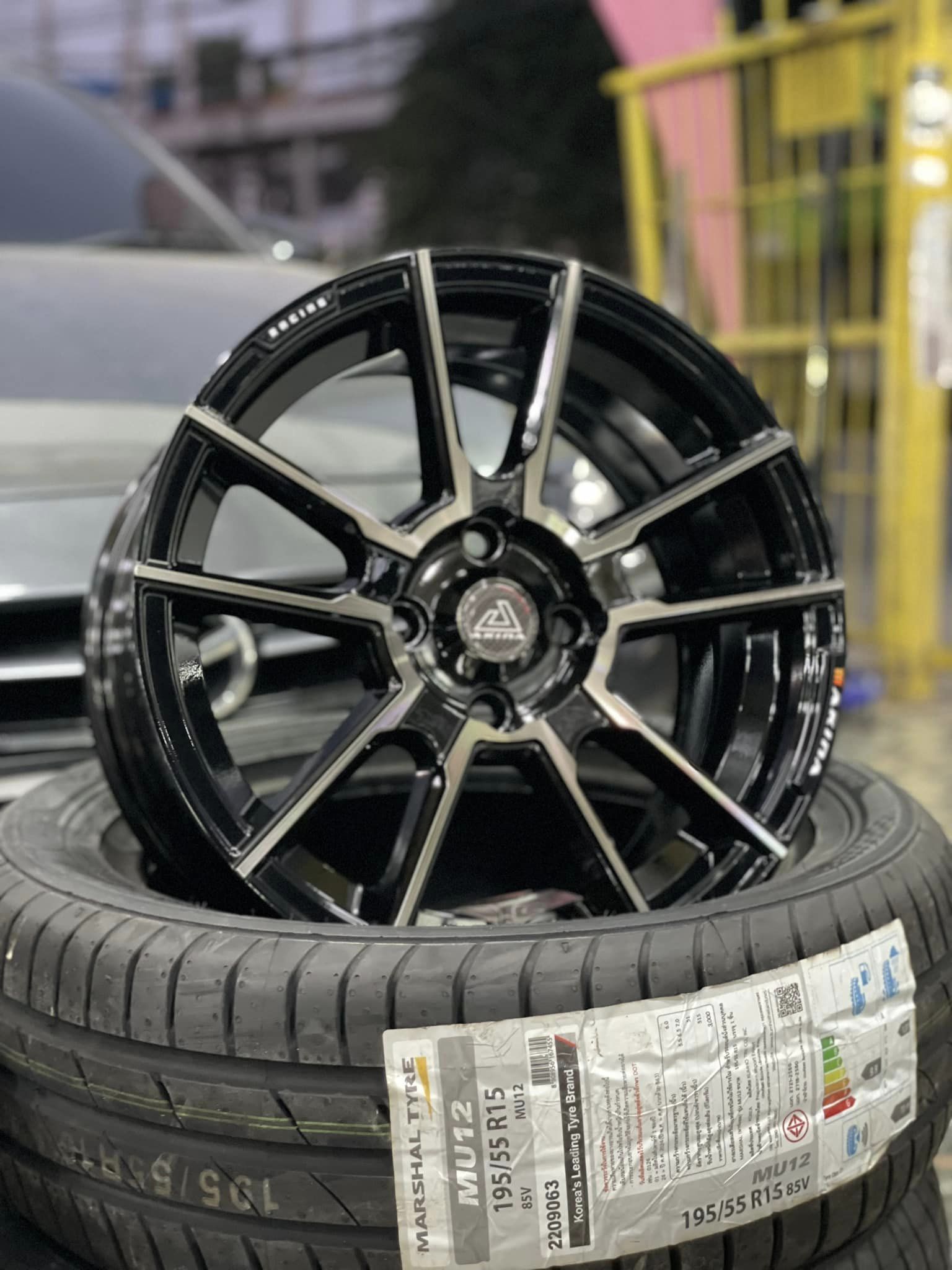 #MAZDA2🚘 🛞 #ล้อแม็กซ์15 #SSW363 #สวยโฉบเฉี่ยวสไตล์สปอร์ต🛞 🛞 15x7 4x100 ET38 🛞 #MARSHAL_MU12 195/55R15