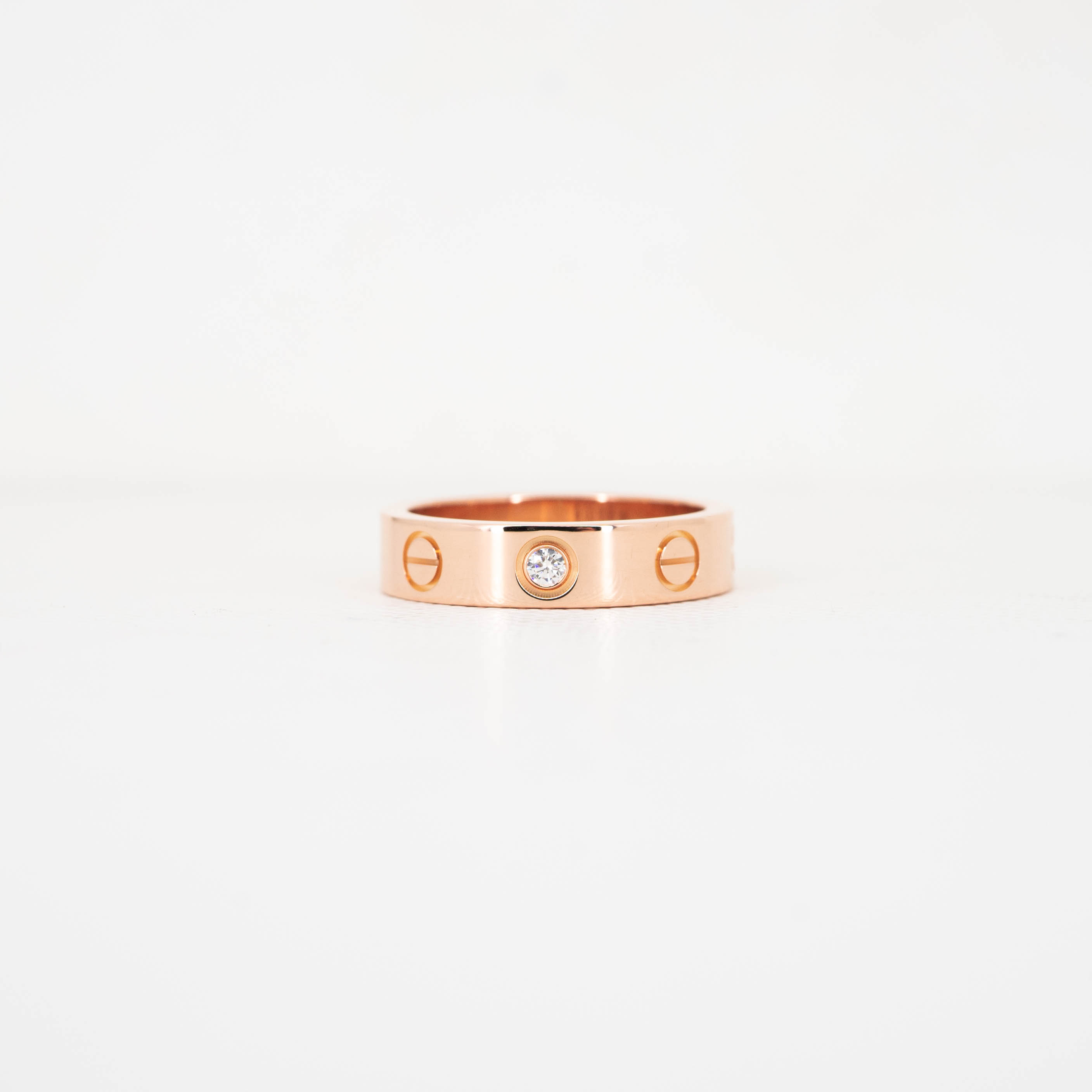 แหวน Cartier Love band 1Diamond ทองชมพู18K ไซส์ 46# (Used)