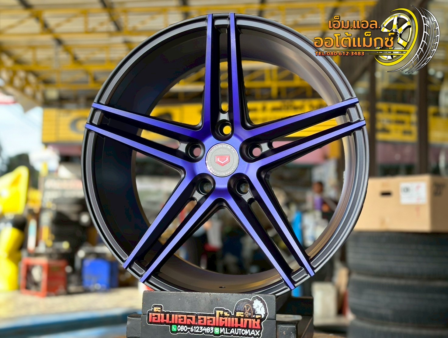 แม็กซ์ใหม่ #VOSSEN #CV5 ดำด้านหน้าดิพอันเดอร์น้ำเงิน ขนาด 18x8 5รู114 Offset40 (0575u) ใหม่ล่าสุด สวยสุดRace เบาพิเศษ เทรน์ใหม่ท้องแดงลึกหลังก้าน