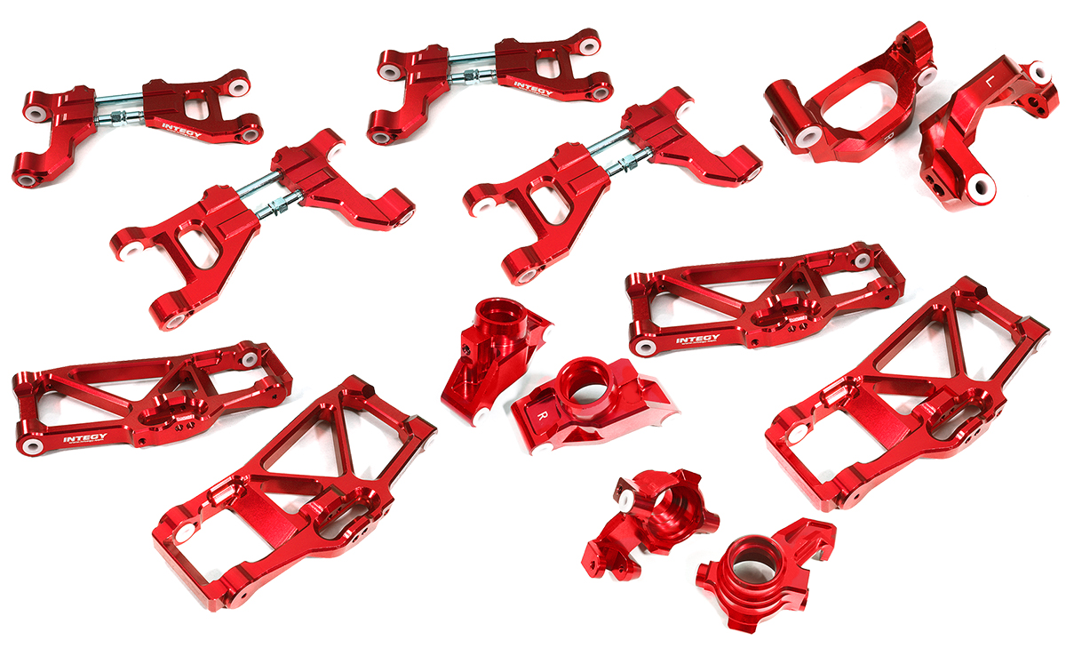 INT-C29368RED Billet Machined Suspension Kit for Traxxas 1/10 Maxx Truck 4S