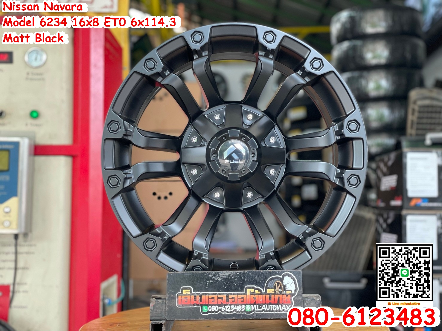 ล้อแม็กซ์ลายออฟโรดFUEL Model 6234 ขอบ16 6รู114.3 กว้าง8 ออฟ0 NISSAN NAVARA สีดำสำหรับนิสสัน นาวาร่า