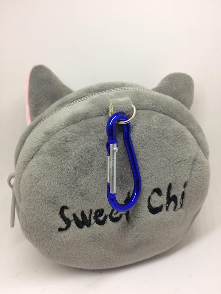 กระเป๋าใส่เหรียญแมวจี้มีขอเกี่ยว