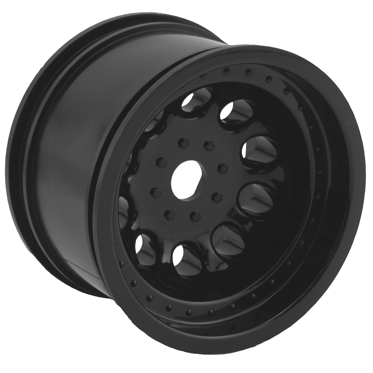 RPM-82302 Black Revolver Monster Truck Wheels, StableMaxx Offset (17mm Hex)