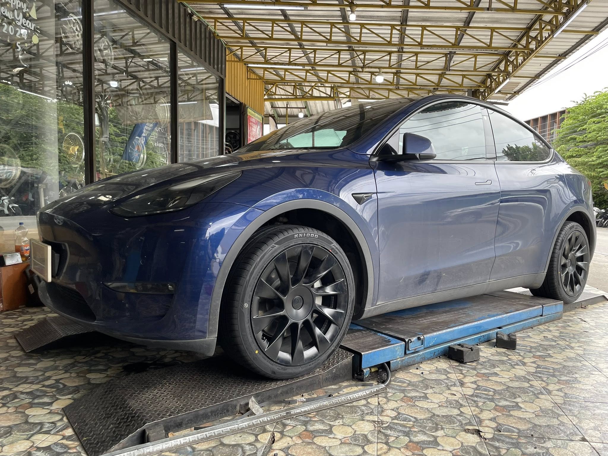 TESLA_ModelY🚘เปลี่ยนยาง 🛞🐘#OTANI KN1000 255/40R20