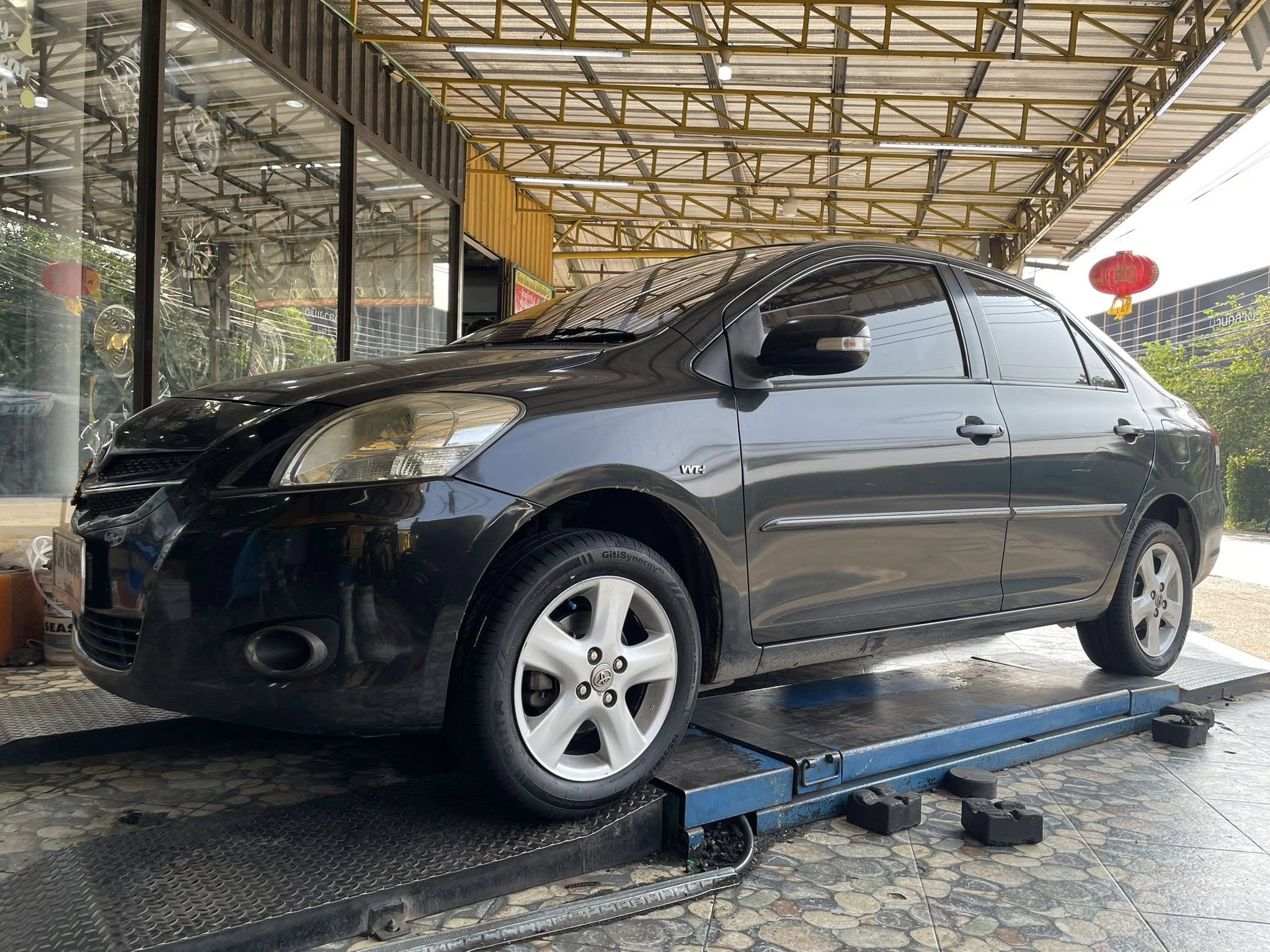 🛞❤️ #TOYOTA_VIOS🚘เปลี่ยนยาง 🛞🐘#GITI_SynergyH2_195/55R15 #ยางคุณภาพดีนุ่มเงียบ