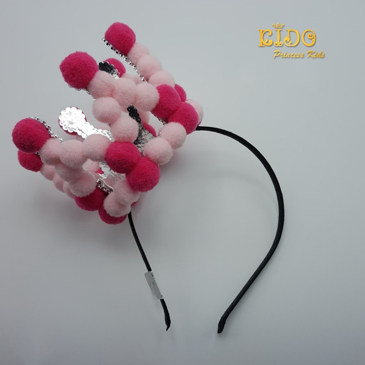 คาดผมเด็ก(หน้าร้านอยู่รัชดา)KF32 มงกุฎประดับด้วยตุ่มสีชมพู