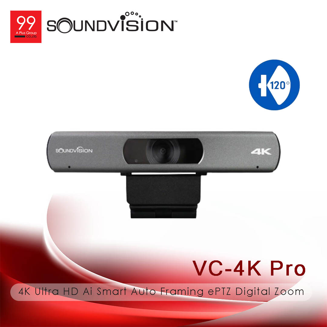 SoundVision VC-4K Pro (120°) 4K Ultra HD Ai Smart Auto Framing ePTZ Digital Zoom