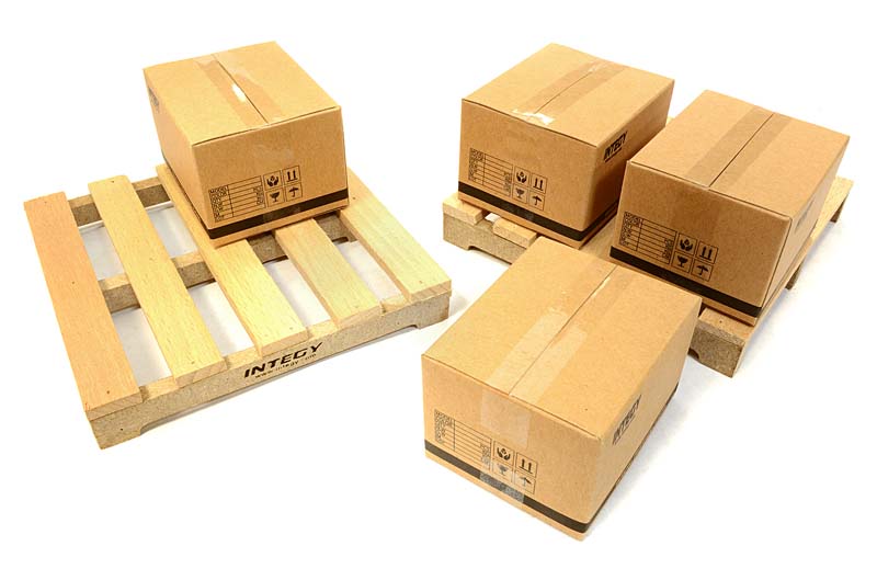 INT-C26622 Realistic Wooden Pallet & Packaging Box Kit for 1/10 Scale Crawler