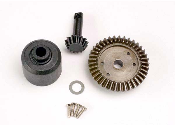 4981 Ring gear, 37-T/ 13-T pinion/ diff carrier/6x10x0.5mm PTFE-coated washer (1)/ 2x8mm countersunk machine screws (4)