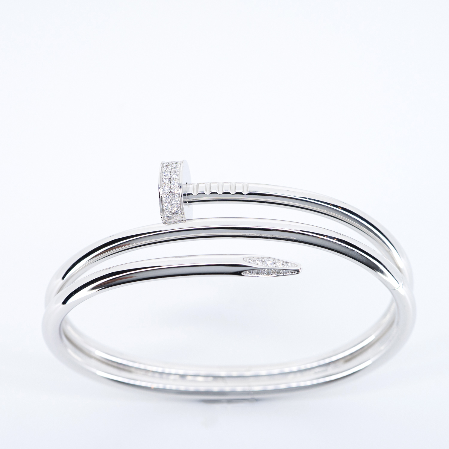 **Sold**กำไล Cartier Juste Un Clou Double Bracelet, Pave ทองขาว18K ไซส์16 (Used) +กล่องและการ์ด2021Shopไทย
