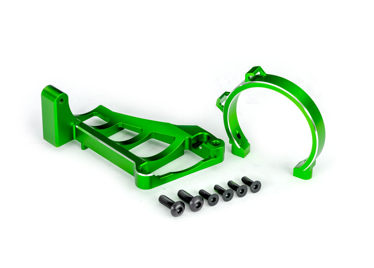 10262-GRN Green Aluminum Front and Rear Motor Mounts