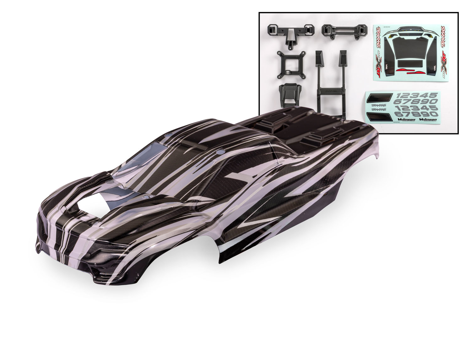 10712X Body, Mini XRT®, ProGraphix® (graphics are printed, requires paint & final color application)/ decals (includes front & rear body latches, hardware) (for clipless mounting)